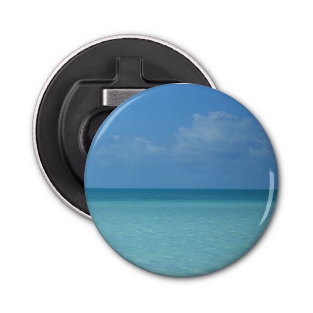 Caribbean Horizon Tropical Turquoise Blue Bottle Opener (Front)