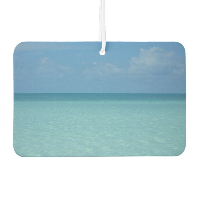 Caribbean Horizon Tropical Turquoise Blue Car Air Freshener (Front)