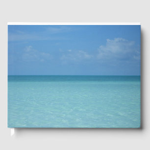 Caribbean Horizon Tropical Turquoise Blue Guest Book