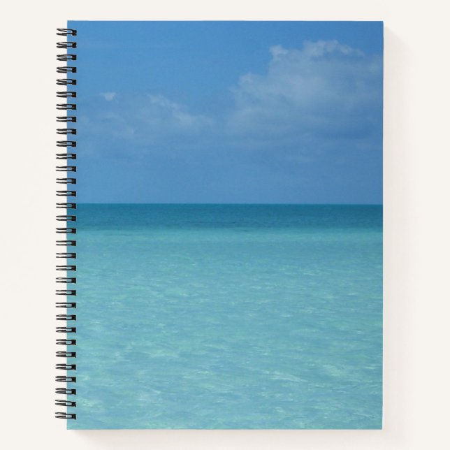 Caribbean Horizon Tropical Turquoise Blue Notebook (Front)