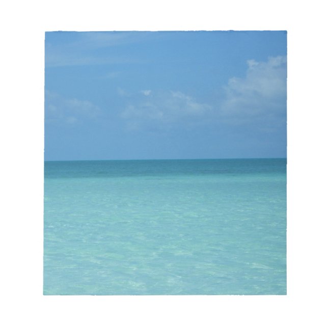 Caribbean Horizon Tropical Turquoise Blue Notepad (Front)