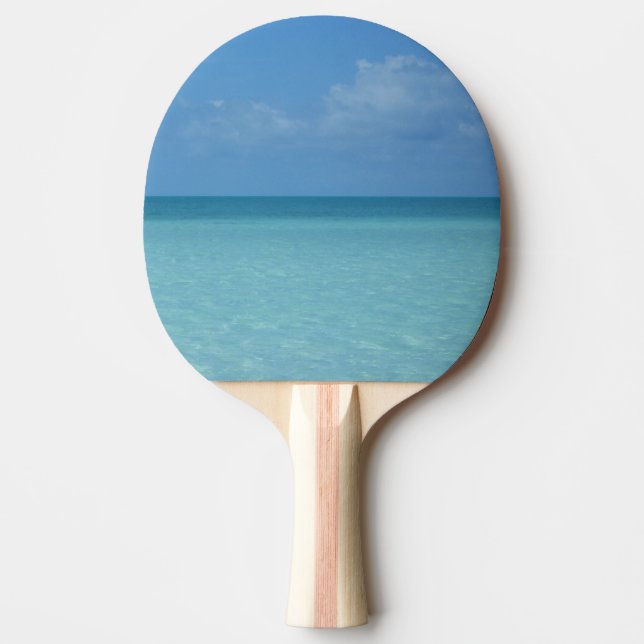 Caribbean Horizon Tropical Turquoise Blue Ping Pong Paddle (Front)