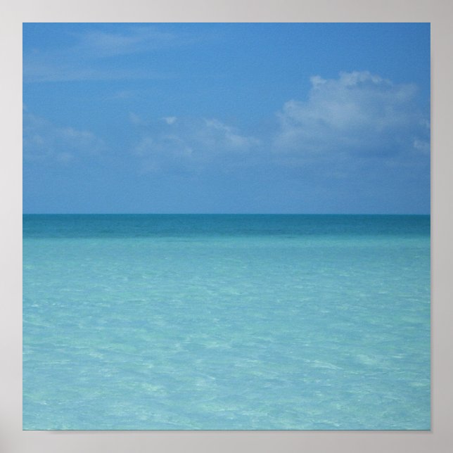 Caribbean Horizon Tropical Turquoise Blue Poster (Front)