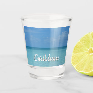 Caribbean Horizon Tropical Turquoise Blue Shot Glass