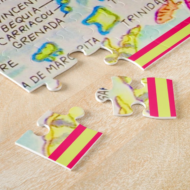 Caribbean Island 11x14 Map Jigsaw Puzzle (Side)