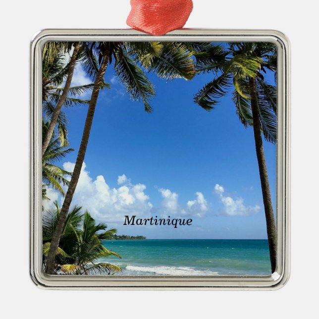 Caribbean Island, Martinique, Metal Ornament (Front)