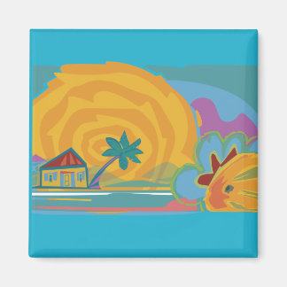 Caribbean Island Sun Magnet
