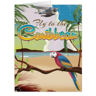 Caribbean Island Vintage retro travel poster