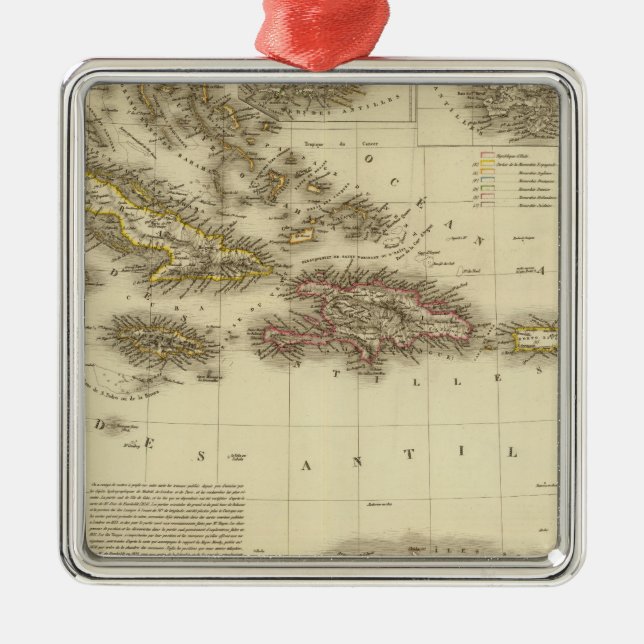 Caribbean Islands and West Indies Metal Ornament (Front)
