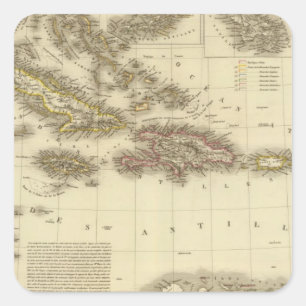 Caribbean Islands and West Indies Square Sticker