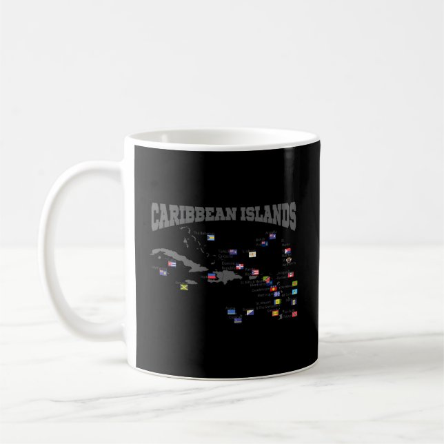 Caribbean Islands Map West Indies Flags Caribbean  Coffee Mug (Left)