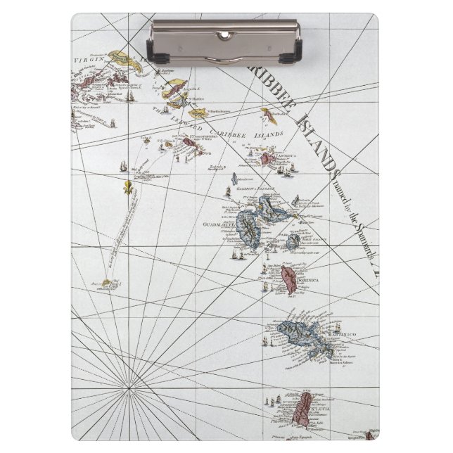 CARIBBEAN: MAP, 1775 CLIPBOARD (Front)