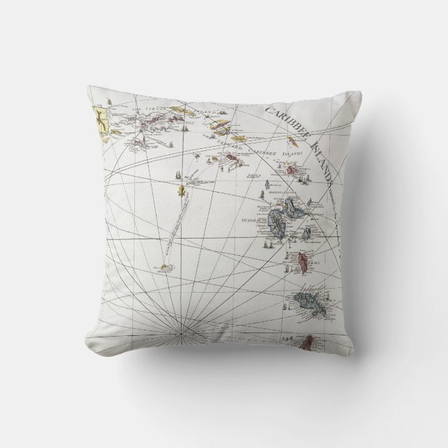 CARIBBEAN: MAP, 1775 CUSHION (Front)