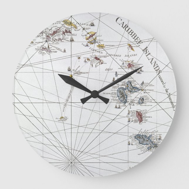 CARIBBEAN: MAP, 1775 LARGE CLOCK (Front)