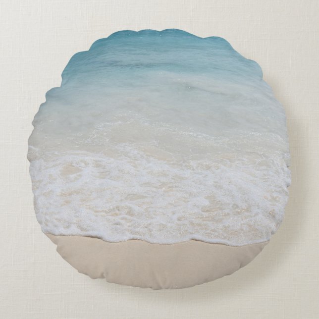 Caribbean Ocean Beach Bliss 6 Round Cushion (Front)