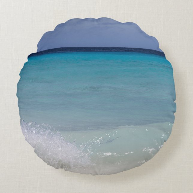 Caribbean Ocean Beach Dream 11 Round Cushion (Front)