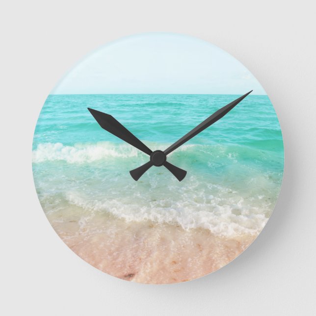 Caribbean Ocean Tranquillity #10 #wall #art  Round Clock (Front)