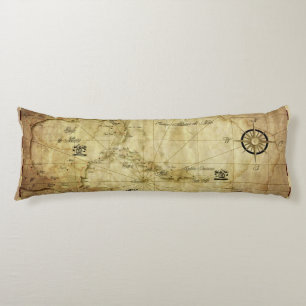 Caribbean - old map body cushion