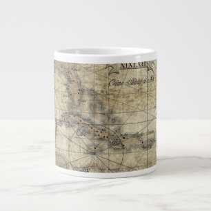 Caribbean - old map large coffee mug