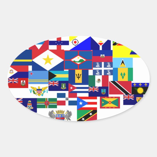 caribbean oval sticker (Front)