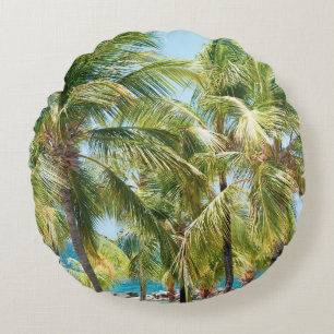 Caribbean Palm Delight #1 #tropical #wall #art Round Cushion