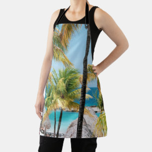 Caribbean Palm Delight #2 #tropical #wall #art Apron