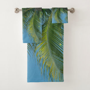 Caribbean Paradise Palms #2 #tropical #ocean #wall Bath Towel Set