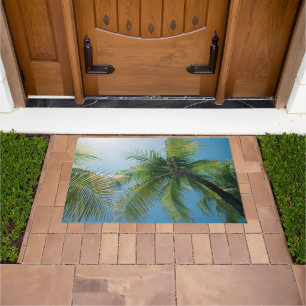 Caribbean Paradise Palms #2 #tropical #ocean #wall Doormat