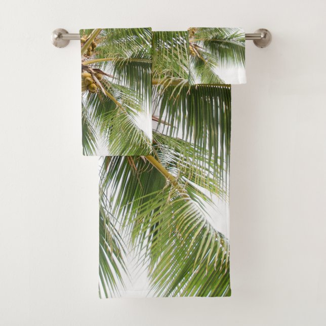 Caribbean Paradise Palms 4 Bath Towel Set (Insitu)