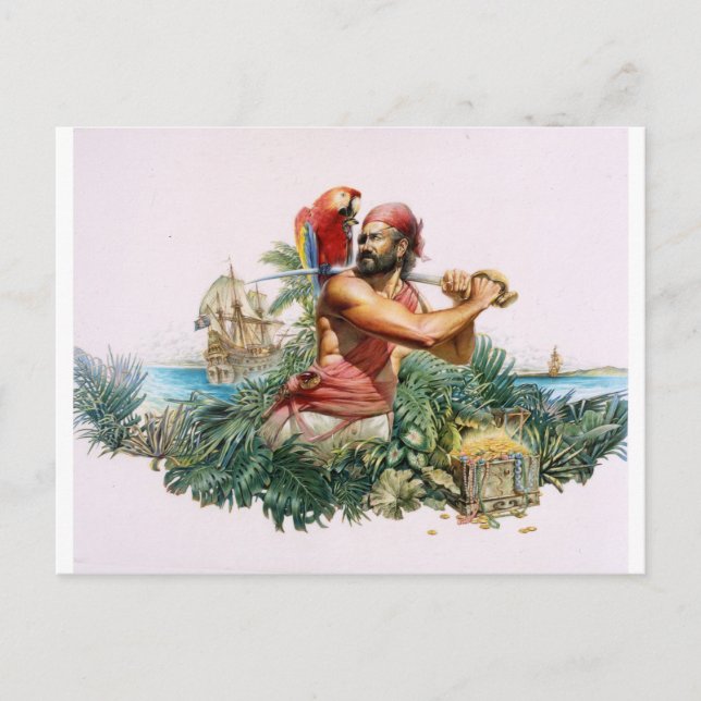 Caribbean Pirate Postcard (Front)
