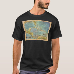Caribbean Pirate Treasure Map 1660 T-Shirt