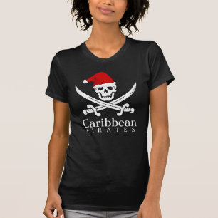 Caribbean Pirates Christmas Scull Shirt for Girls