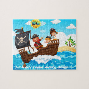 Caribbean pirates, pirate ship, treasure island, jigsaw puzzle
