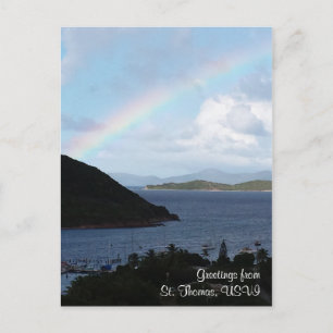 Caribbean Rainbow Island Life Postcard