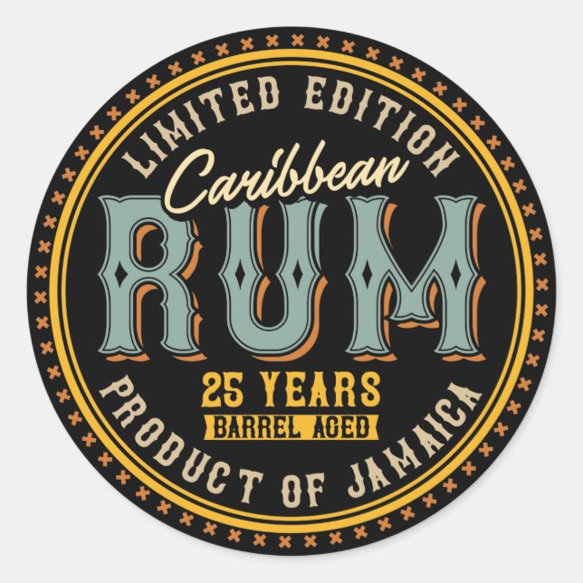 Caribbean Rum Classic Round Sticker (Front)