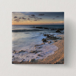 Caribbean Sea, Cayman Islands. Crashing waves 15 Cm Square Badge