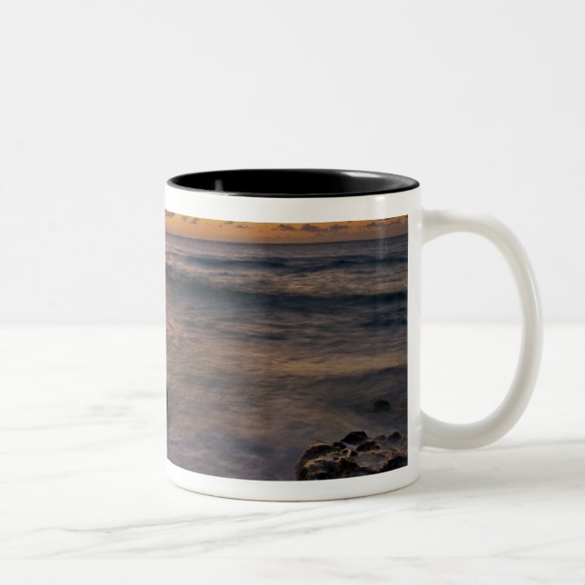 Caribbean Sea, Cayman Islands. Crashing waves 2 Two-Tone Coffee Mug (Right)