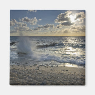 Caribbean Sea, Cayman Islands. Crashing waves Magnet