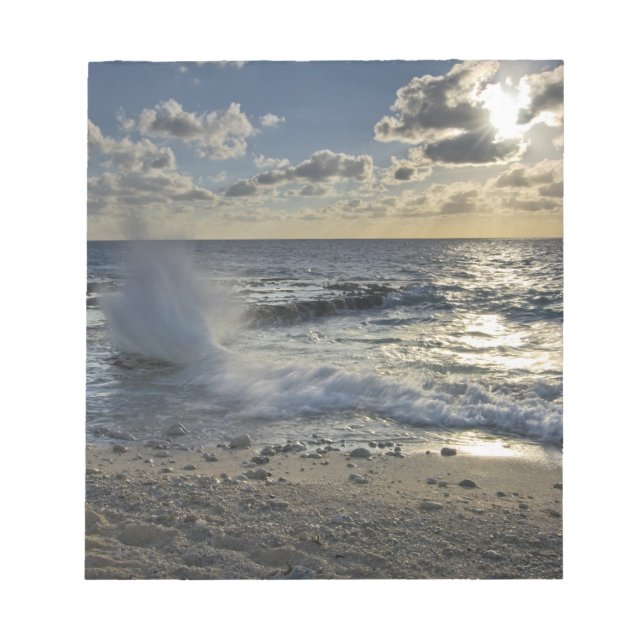 Caribbean Sea, Cayman Islands.  Crashing waves Notepad (Front)