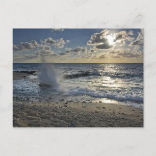 Caribbean Sea, Cayman Islands.  Crashing waves Postcard