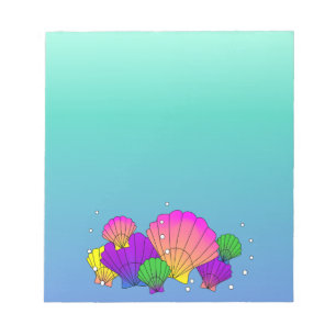 Caribbean Sea Shells with Bubbles Notepad