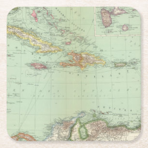 Caribbean Square Paper Coaster