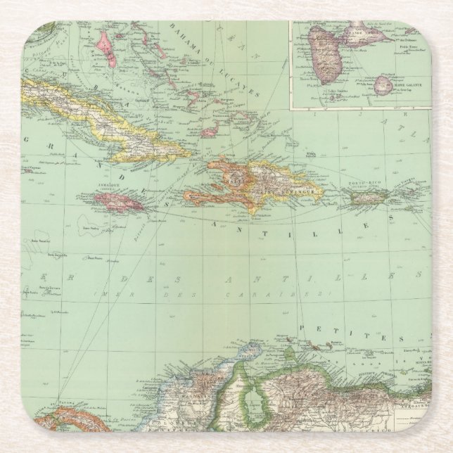 Caribbean Square Paper Coaster (Front)
