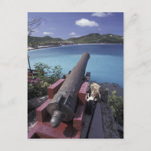 CARIBBEAN, St. Barts, Connon aiming into Bay of Postcard