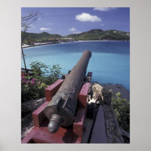 CARIBBEAN, St. Barts, Connon aiming into Bay of Poster