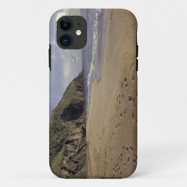Caribbean, St. Kitts. Footprints on Atlantic Case-Mate iPhone Case (Back)