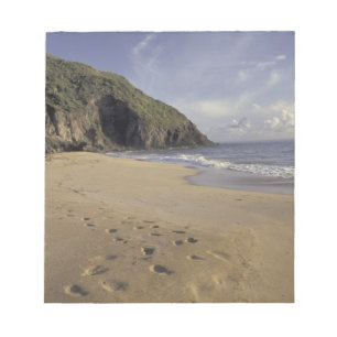 Caribbean, St. Kitts. Footprints on Atlantic Notepad
