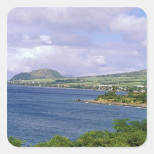 Caribbean, St. Kitts, Roseau. Coast. Square Sticker