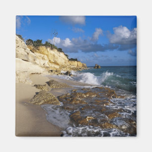 Caribbean, St. Martin, Cliffs at Cupecoy beach Magnet