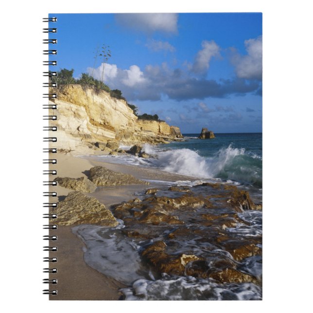 Caribbean, St. Martin, Cliffs at Cupecoy beach Notebook (Front)